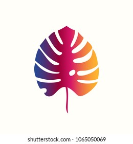 Palm leaf icon. Vector illustration