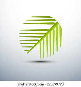 Palm leaf icons circle shape,vector illustration