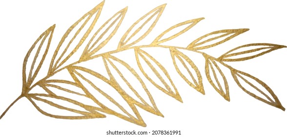 Palm leaf line art. Contour drawing. Minimalism art. Modern decor