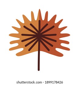 línea de hojas de palma y diseño de iconos de estilo de relleno del tema floral vegetal Ilustración vectorial