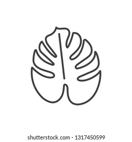 Palm leaf line icon.