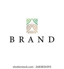 Línea de concepto de diseño de logotipo de hoja de palma plantas tropicales elegantes minimalistas simples, diseño de Plantilla de íconos