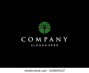 Palm leaf logo design template 
