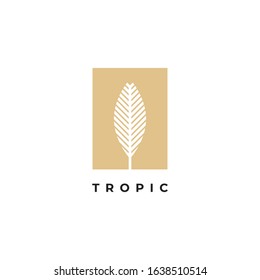 Palm leaf logo design template.luxury elegant palm tree symbol	