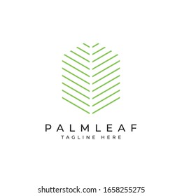 Palm leaf logo design template.luxury elegant palm tree symbol	