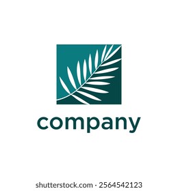 Palm leaf logo design. Palm tree vector logo design template.