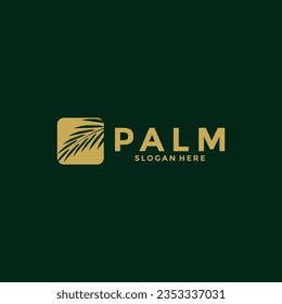 Palm Leaf logo design vector, Creative Palm leaf logo icon template