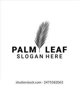 Logotipo de hoja de palma con diseño elegante