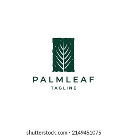 Palm leaf logo icon design template flat vector