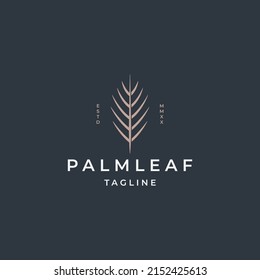 Plantilla de diseño de icono de logotipo de hoja de palma vector plano	
