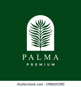 palm leaf logo vector icon illustration