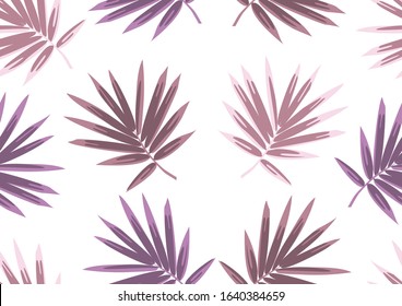 Palm leaf mauve are seamless pattern. Use the cmyk color mode. isolate on the white background.