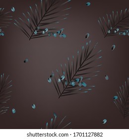 palm leaf Pattern on dark background.vector