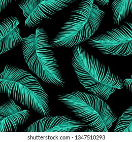 The palm leaf pattern. Seamless vector background. Ornament for fabric. Wallpaper. Packaging.