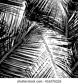 Palm leaf pattern seamless vector background tile