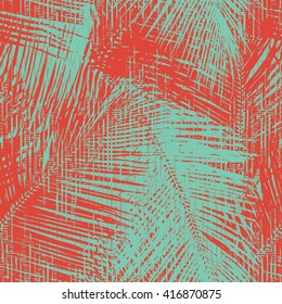 Palm leaf pattern seamless vector background tile