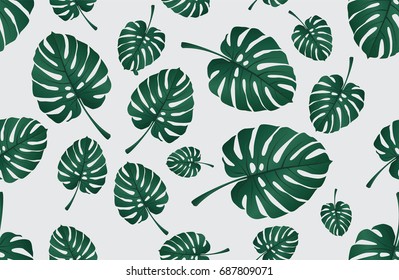 Palm leaf pattern. Tropical plant seamless background.
