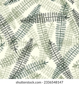 Palm leaf pattern. Vector dotted illustration. Decor element