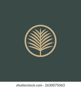 palm leaf plant nature logo vector illustration template design