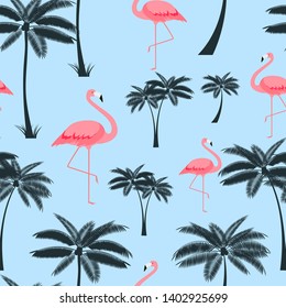 Palm Leaf Seamless Pattern Background Vector Illustration EPS10
