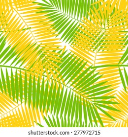 Palm Leaf Seamless Pattern Background Vector Illustration EPS10.