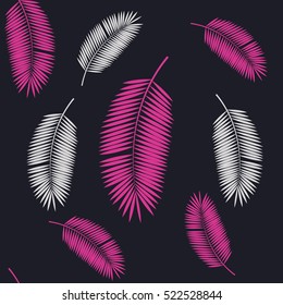 Palm Leaf Seamless Pattern Background. Vector Illustration. EPS10