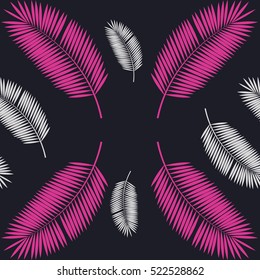 Palm Leaf Seamless Pattern Background. Vector Illustration. EPS10