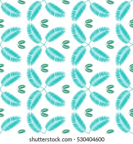 Palm Leaf Seamless Pattern Background. Vector Illustration. EPS10