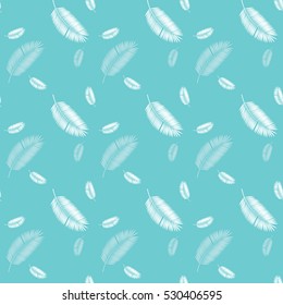 Palm Leaf Seamless Pattern Background. Vector Illustration. EPS10