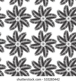 Palm Leaf Seamless Pattern Background. Vector Illustration. EPS10