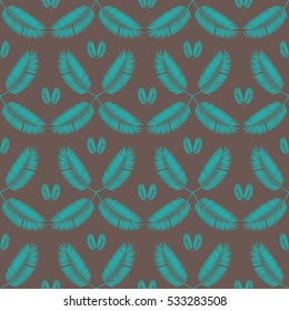 Palm Leaf Seamless Pattern Background. Vector Illustration. EPS10