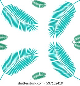 Palm Leaf Seamless Pattern Background. Vector Illustration. EPS10