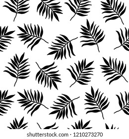 Palm Leaf Seamless pattern. Exotic fashion trend and textile design. Repeated vector illustration.