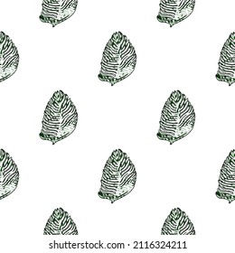 Palm leaf seamless pattern with hand drawn in line tropical print. Modern nature background. Vector illustration for seasonal textile prints, fabric, banners, backdrops and wallpapers.