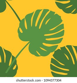 Palm leaf seamless pattern. Vector illustration. Decor element