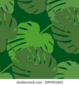 Palm leaf seamless pattern. Vector illustration. Decor element