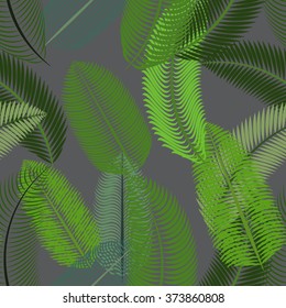 Palm Leaf. Seamless Pattern. Vector Illustration. EPS10