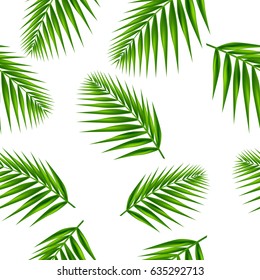 Palm leaf seamless pattern. Vector Illustration.