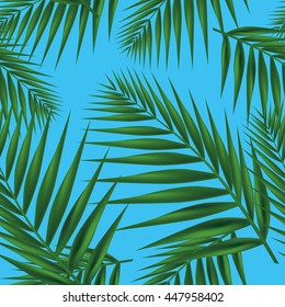 Palm leaf seamless. Vector Illustration.