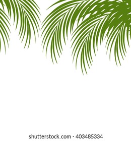 Palm leaf silhouettes background. Tropical leaves. Vector illustration