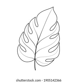 Hoja De Palma Silueta Única. Ilustración del vector sobre fondo blanco