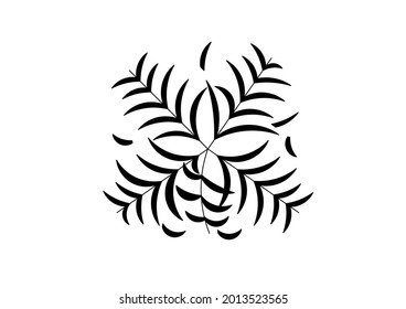 Palm leaf sketch vector design