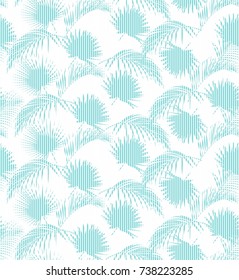 Palm leaf stripes tropical seamless vector pattern