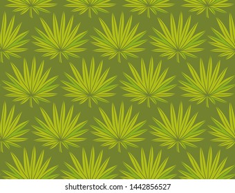 Palm leaf trees pattern. Tropical trees, leaves vector seamless background. Exotic jungle plants botanical illustration.