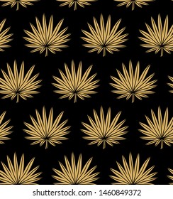 Palm leaf trees pattern. Tropical trees, leaves vector seamless background. 