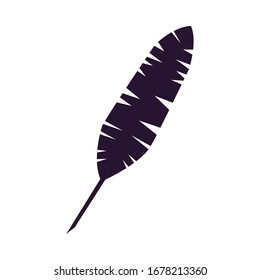 palm leaf tropical silhouette icon vector illustration design