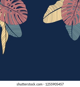 Palm Leaf Vector Background Illustration EPS10