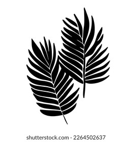 Palm Leaf Vector Background Illustration on white background. Minimalism art. Modern decor.