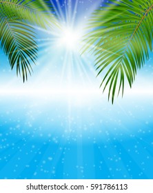 Palm Leaf Vector Background Illustration EPS10