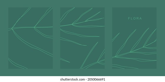Palm leaf vector. Palm leaf flyer design. Organic cover design vector. Editable vector.